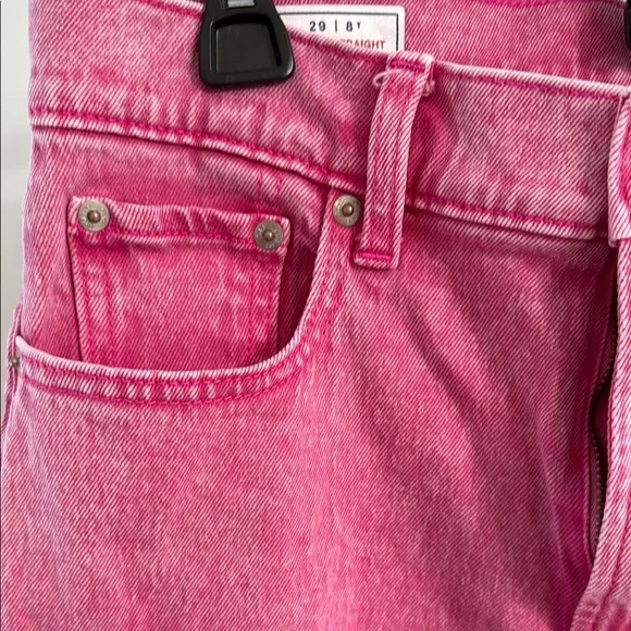 GAP - CHEEKY STRAIGHT HIGH RISE - Women's Jeans - Size 29 / 8 Tall - Pink! - Picture 11 of 14
